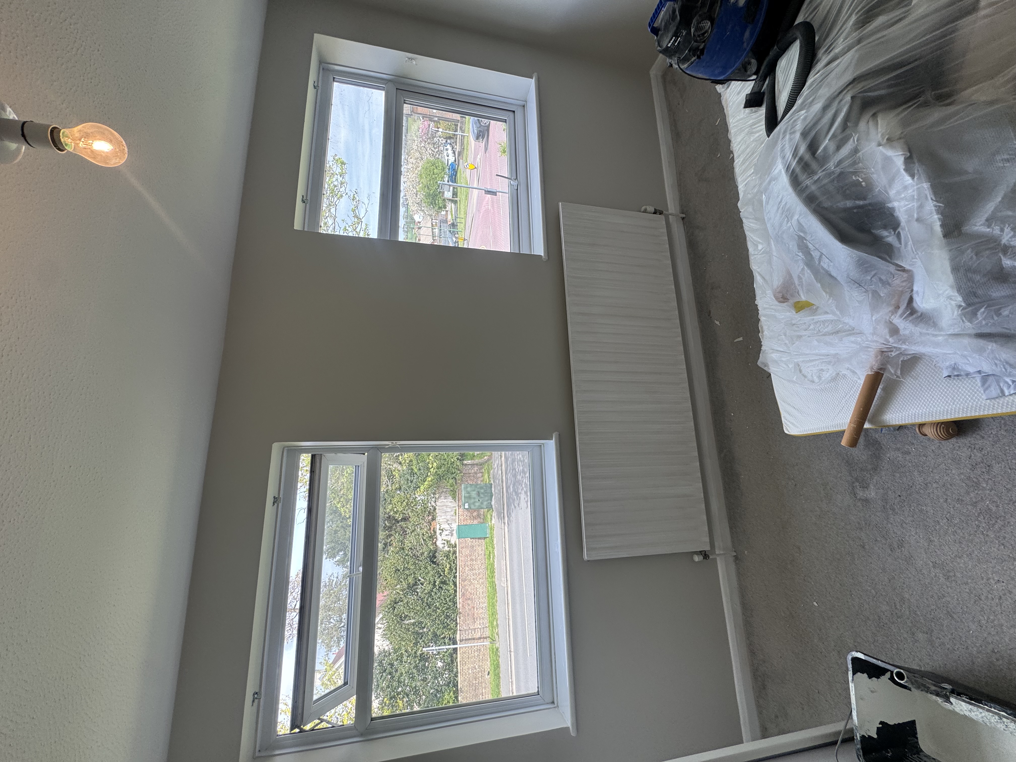 Bedroom with warm grey walls