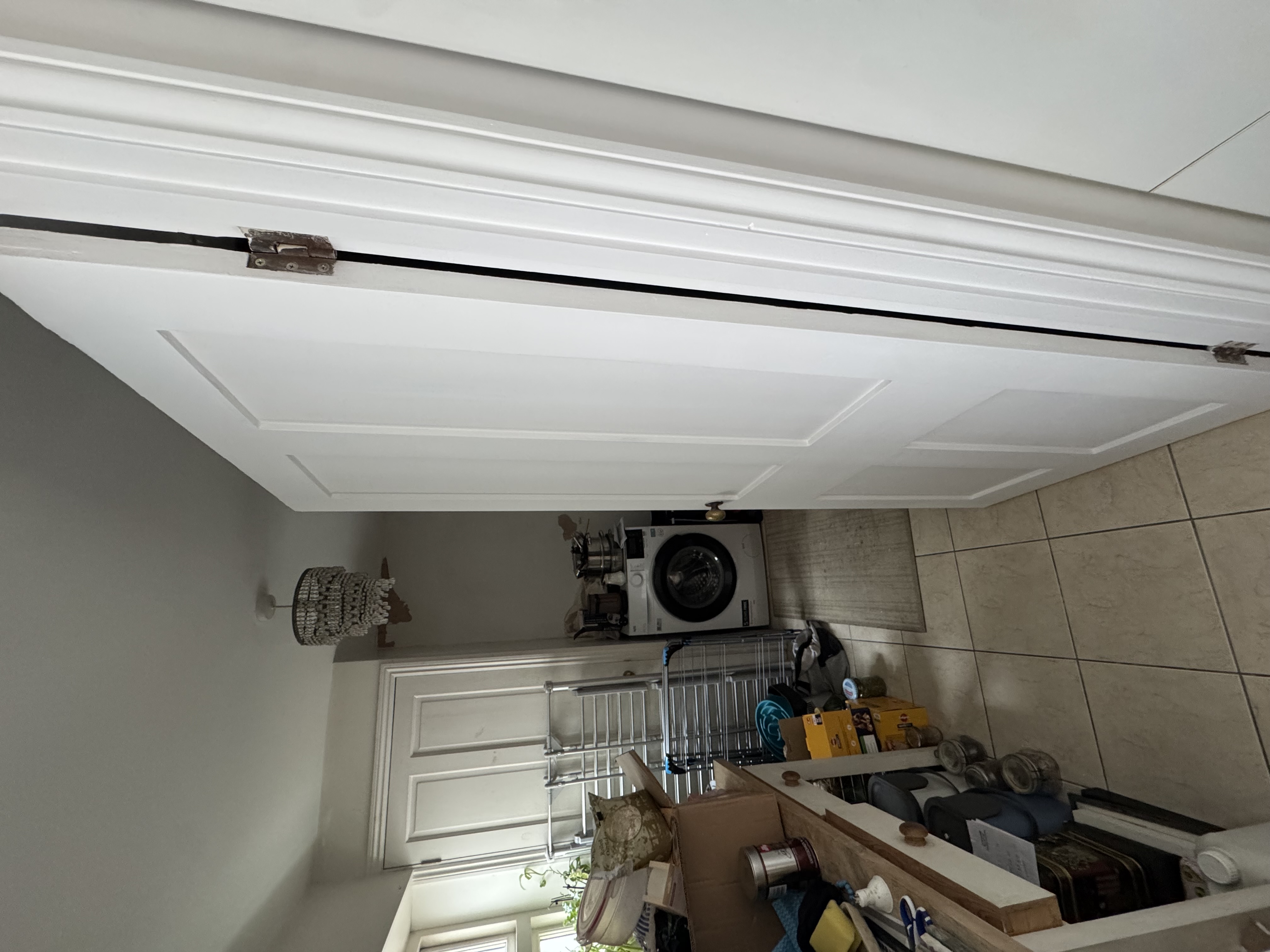 Freshly painted white interior doors