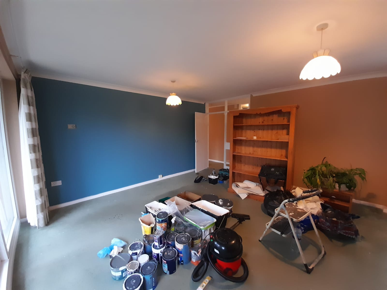 Feature wall painting in progress